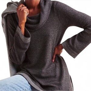 Anthropologie Maeve Risa Hacci Tunic Gray Cowl Neck Sweater